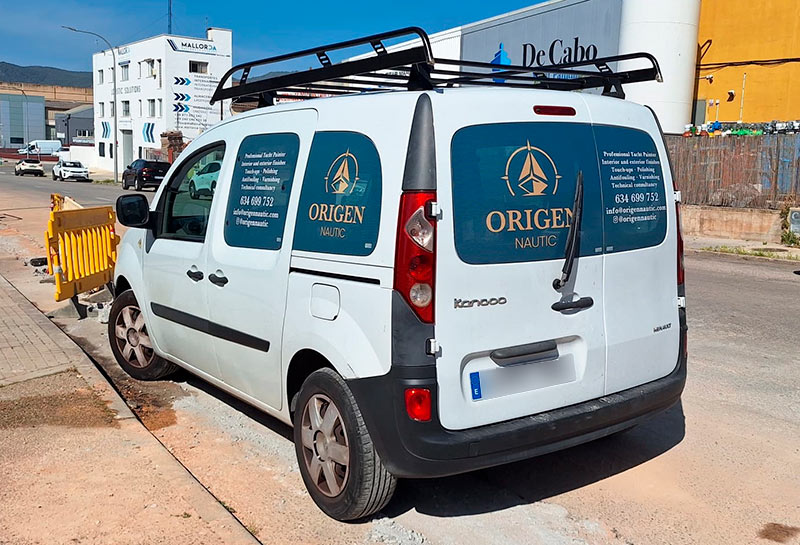 Rotulacion de furgoneta para la empresa Origen Nautic Mallorca
